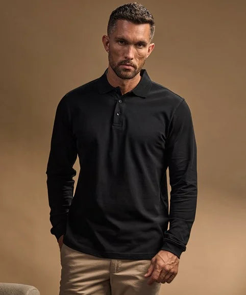 LONG SLEEVE STRETCH POLO SHIRT