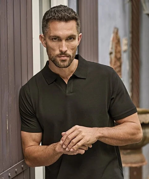 LUXURY STRETCH MEN'S V-NECK POLO SHIRT