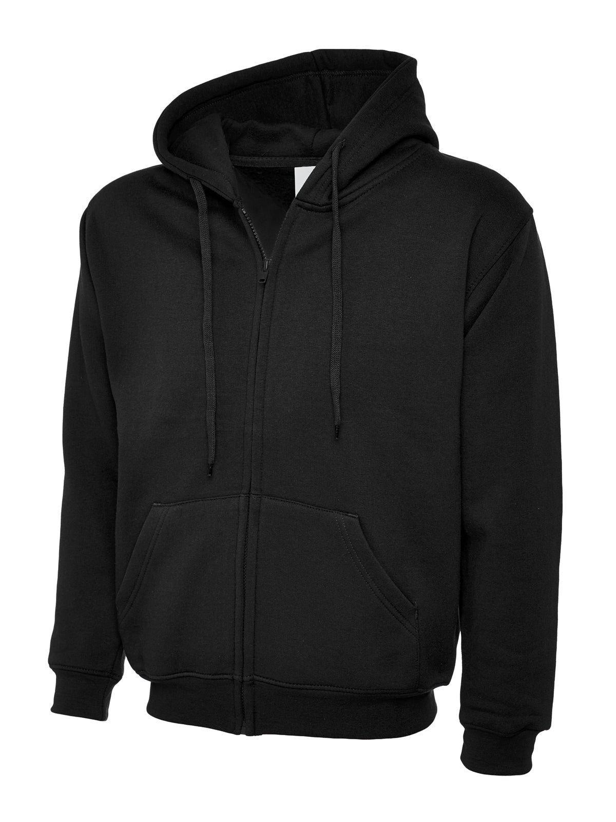 Full Zip Hooded Sweatshirt With Front Pouch Pockets