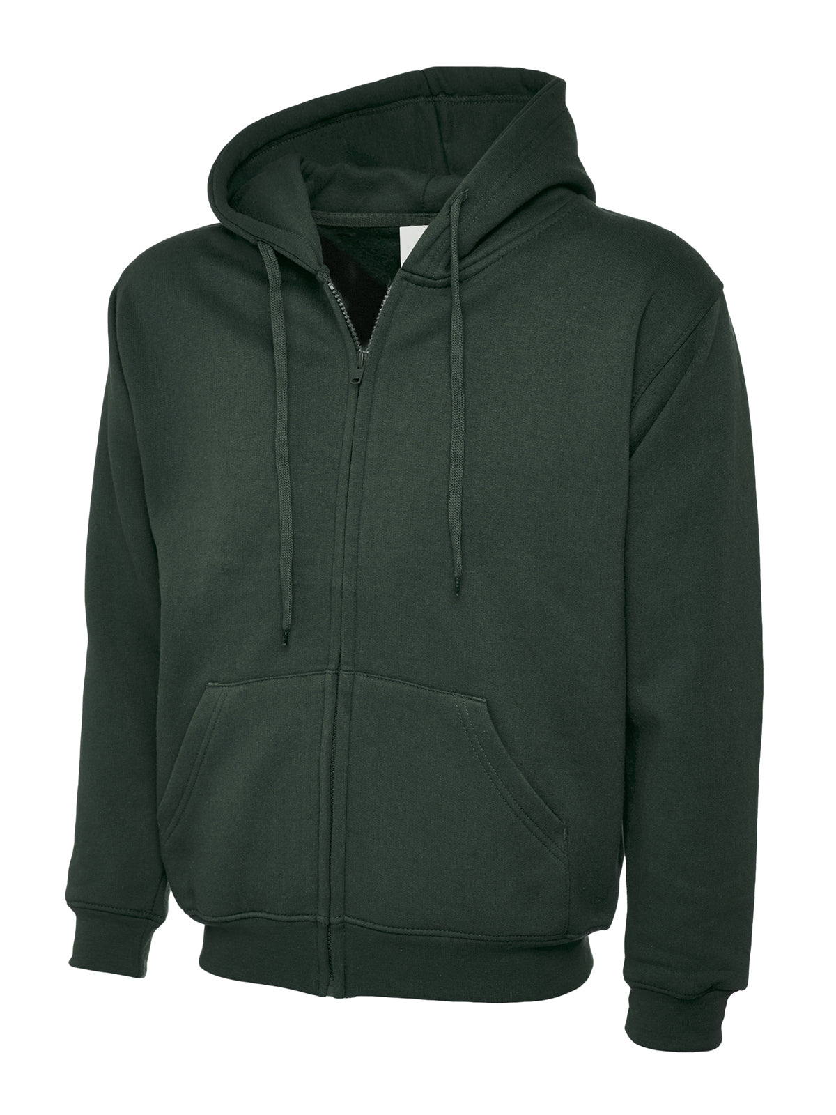 Full Zip Hooded Sweatshirt With Front Pouch Pockets