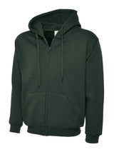 Full Zip Hooded Sweatshirt With Front Pouch Pockets
