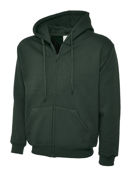 Full Zip Hooded Sweatshirt With Front Pouch Pockets