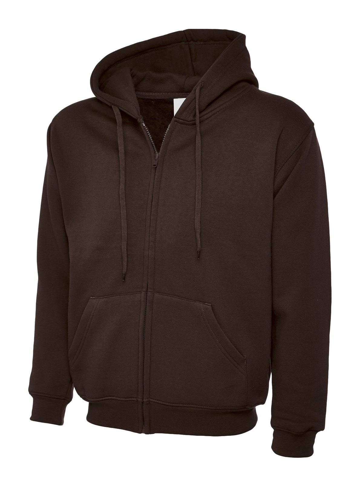 Full Zip Hooded Sweatshirt With Front Pouch Pockets