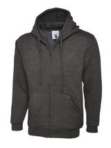 Full Zip Hooded Sweatshirt With Front Pouch Pockets