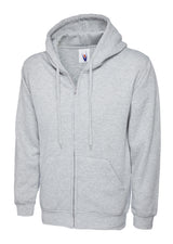 Full Zip Hooded Sweatshirt With Front Pouch Pockets