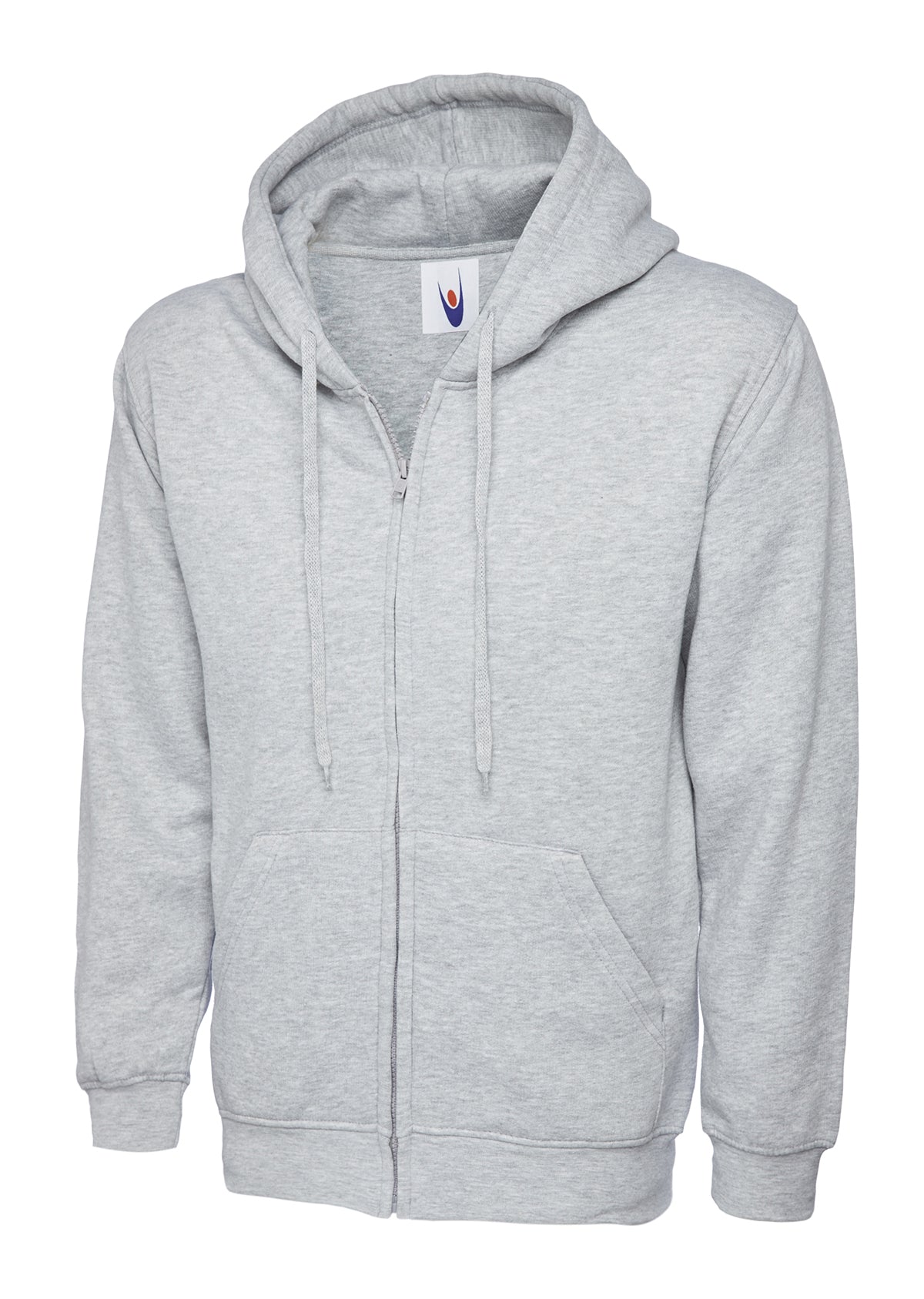Full Zip Hooded Sweatshirt With Front Pouch Pockets