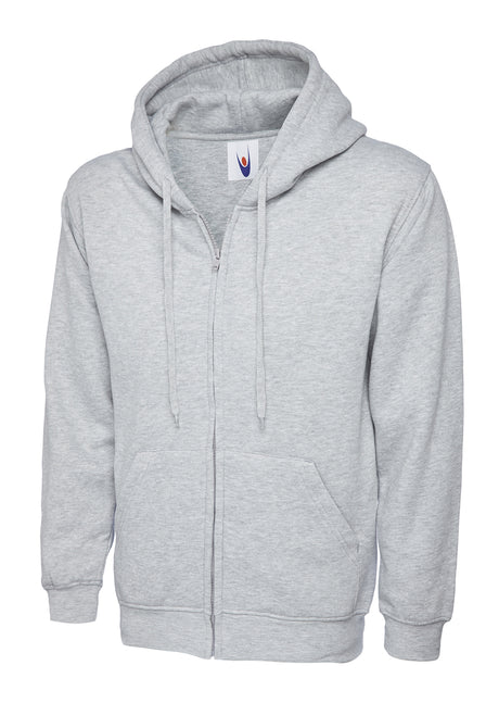 Full Zip Hooded Sweatshirt With Front Pouch Pockets