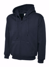Full Zip Hooded Sweatshirt With Front Pouch Pockets