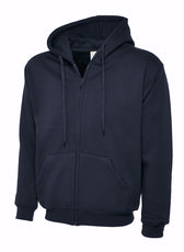 Full Zip Hooded Sweatshirt With Front Pouch Pockets