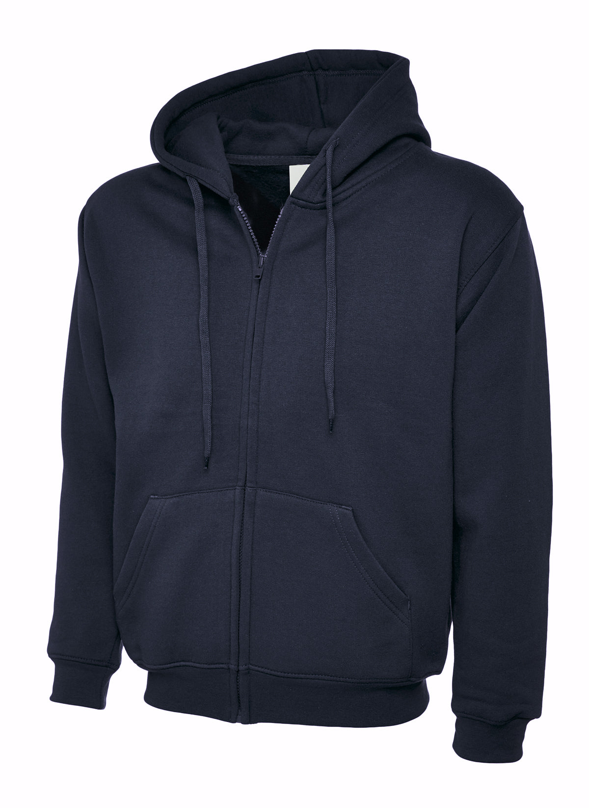 Full Zip Hooded Sweatshirt With Front Pouch Pockets