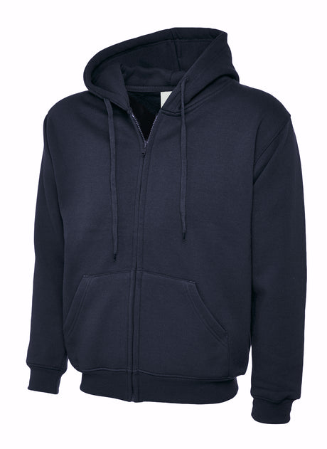 Full Zip Hooded Sweatshirt With Front Pouch Pockets