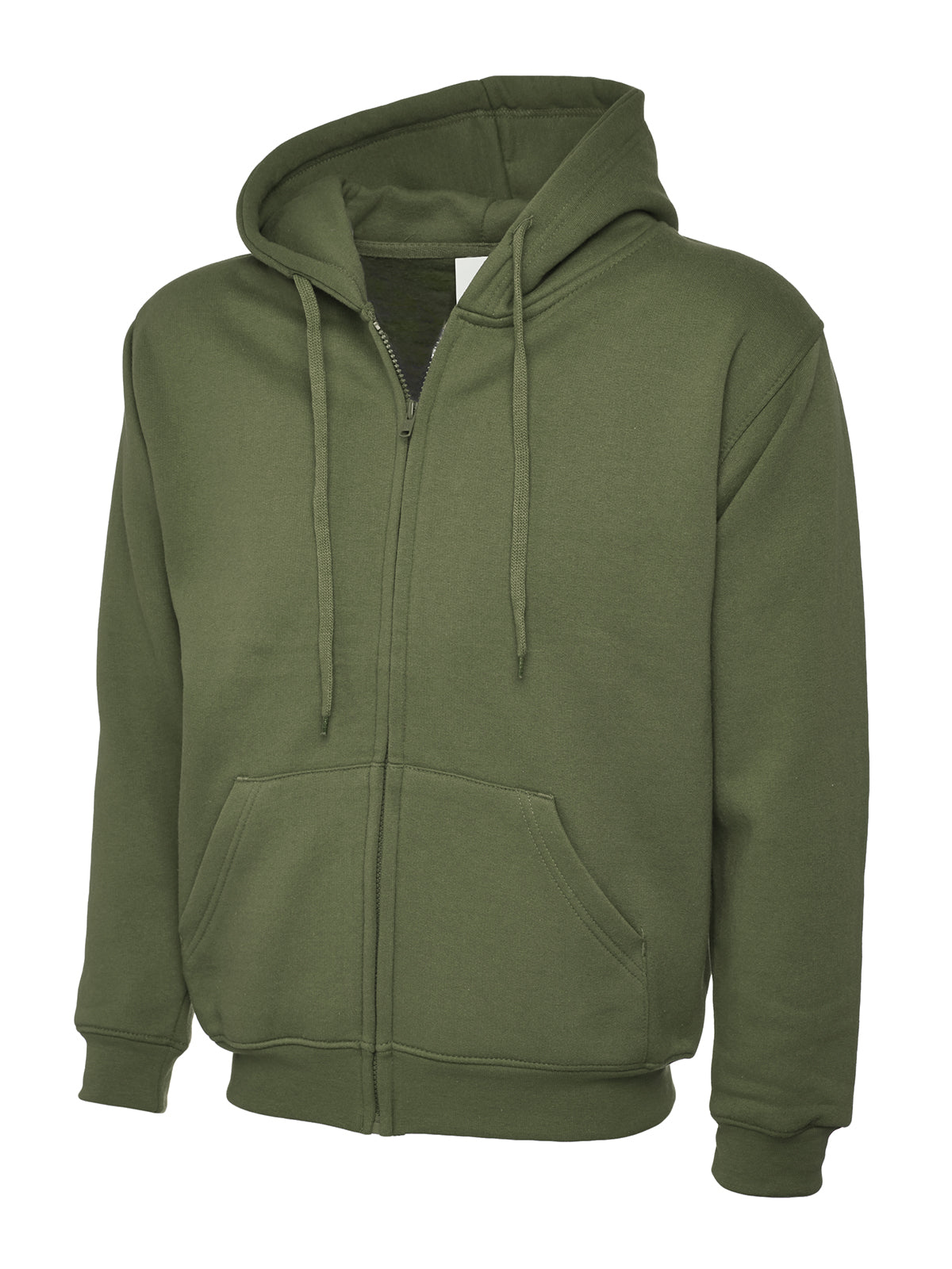 Full Zip Hooded Sweatshirt With Front Pouch Pockets