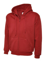 Full Zip Hooded Sweatshirt With Front Pouch Pockets