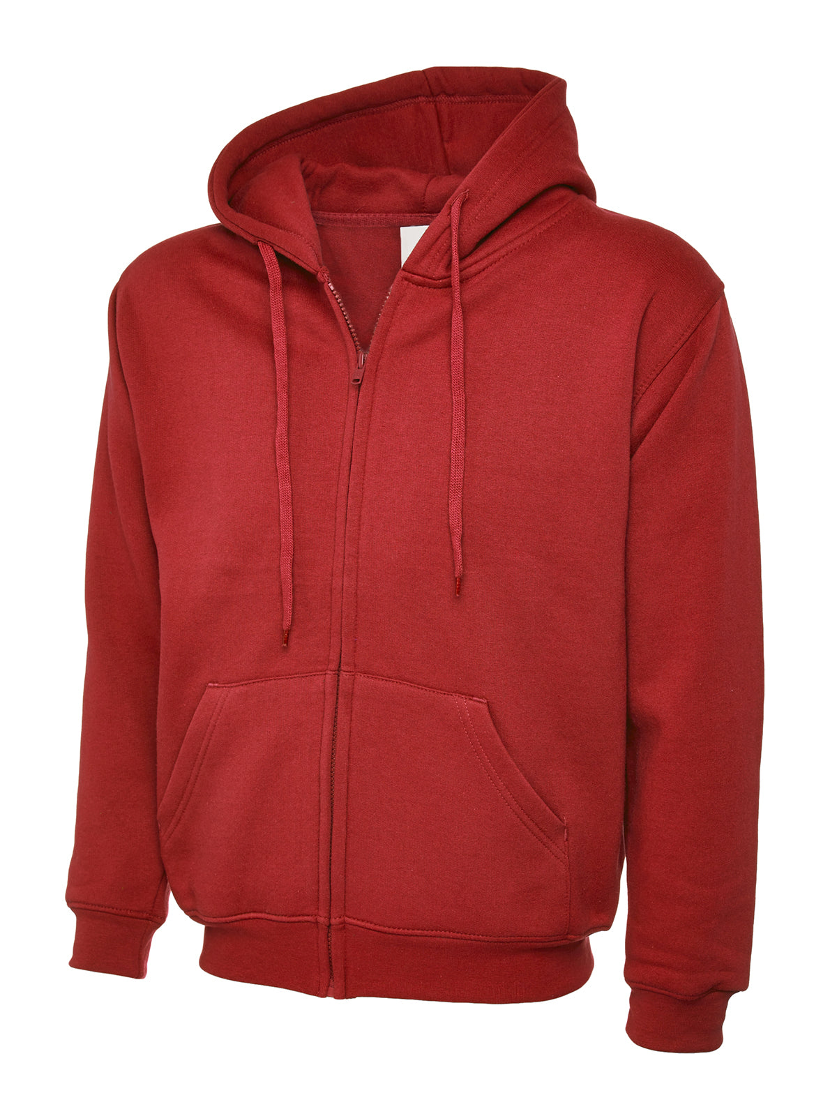 Full Zip Hooded Sweatshirt With Front Pouch Pockets