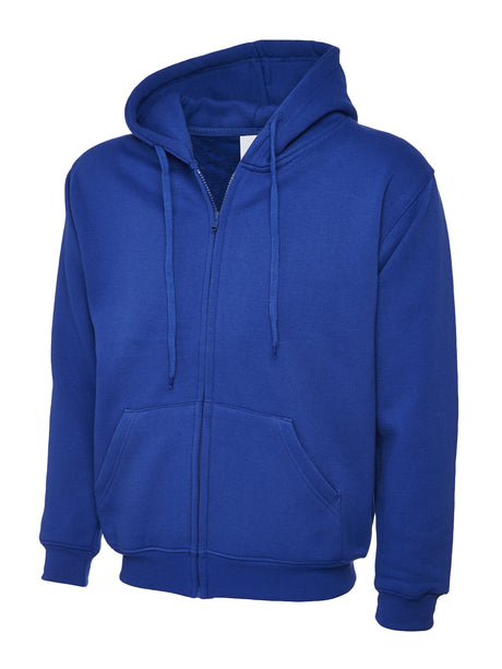 Full Zip Hooded Sweatshirt With Front Pouch Pockets
