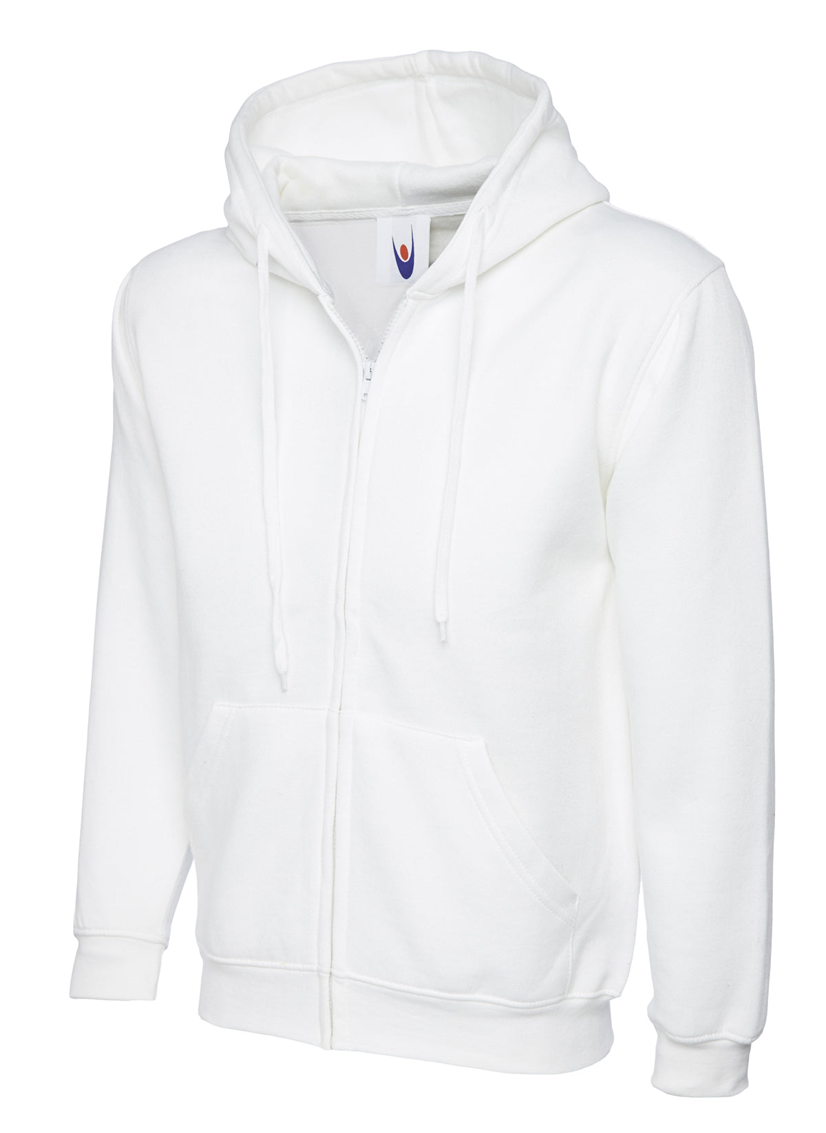 Full Zip Hooded Sweatshirt With Front Pouch Pockets
