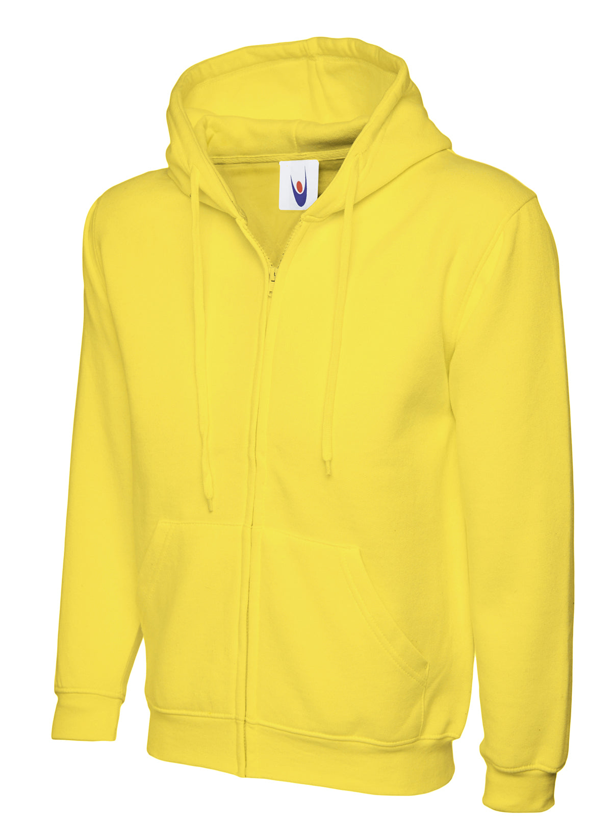 Full Zip Hooded Sweatshirt With Front Pouch Pockets