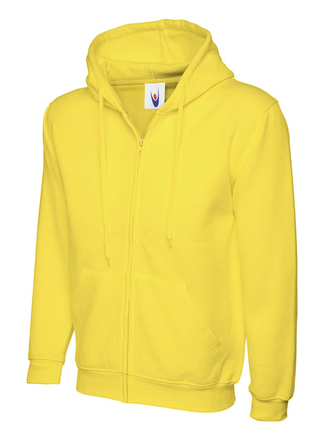 Full Zip Hooded Sweatshirt With Front Pouch Pockets