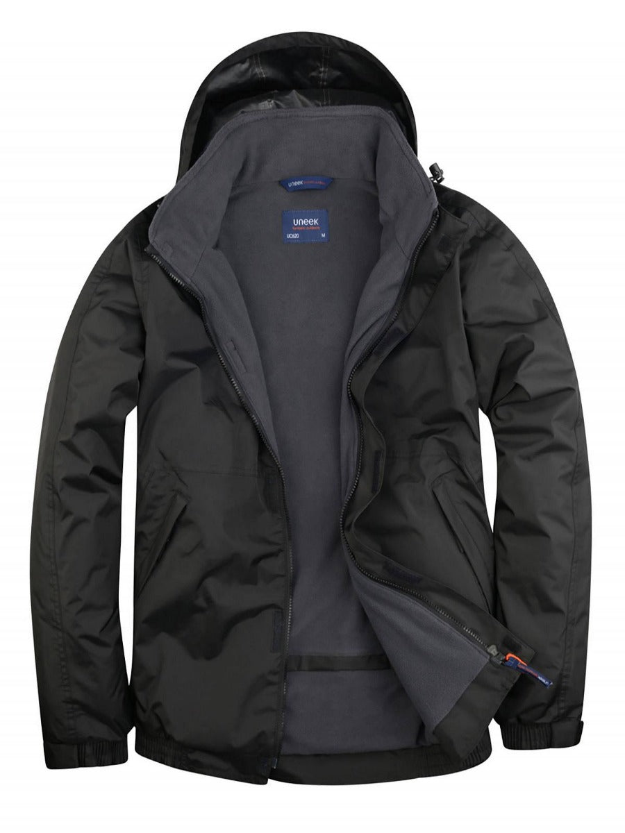 Black Fleece Lined Waterproof Jacket