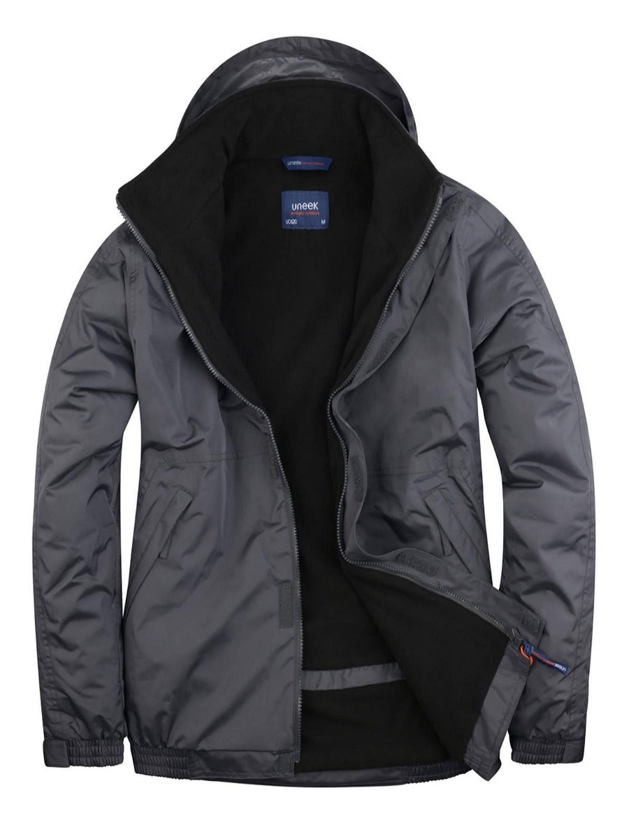Deep Grey Fleece Lined Waterproof Jacket
