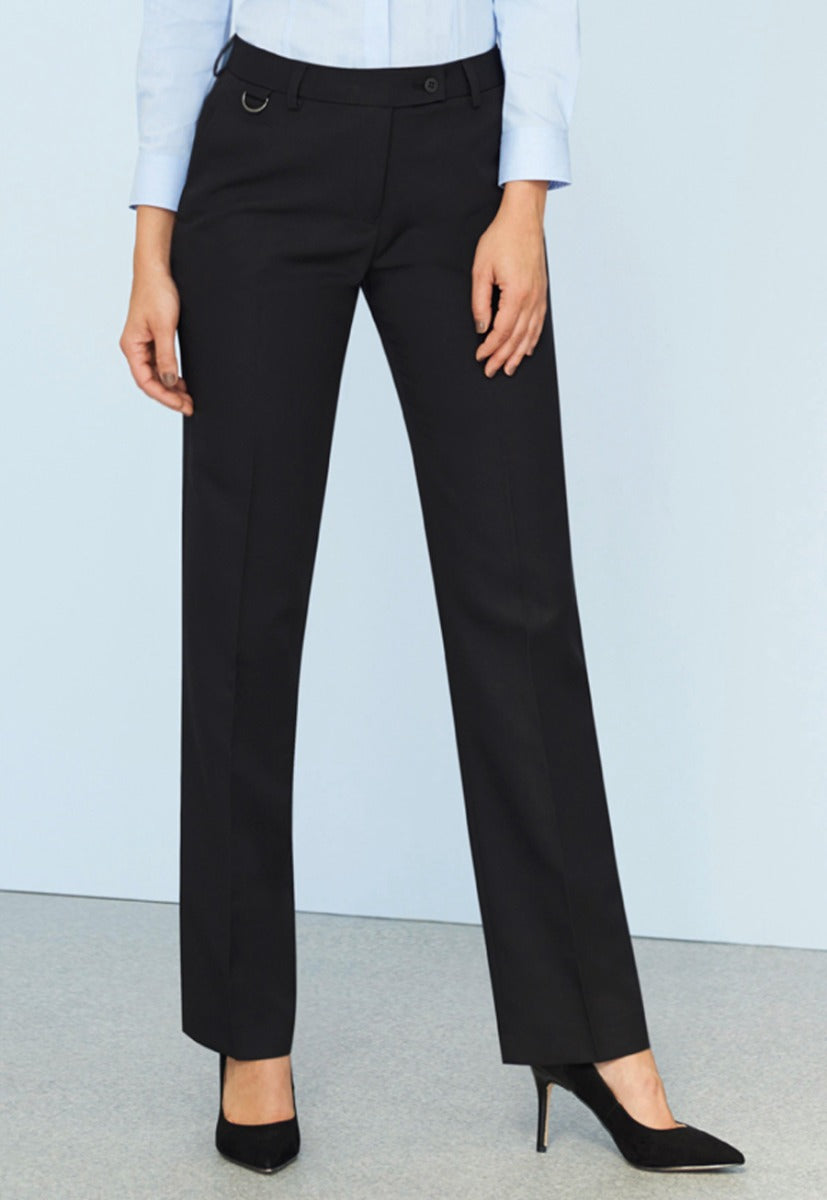 Ladies Black Tailored Leg Business Trousers With Key Loop On Waistband